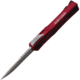 Heretic Knives Colossus OTF Automatic Folding Knife, 3.5in, Stonewash CPM MagnaCut Stainless Blade, Red Aluminum Handle, H0422ARED