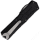 Heretic Knives Auto Colossus OTF Automatic Folding Knives, 3.5in, Stonewash Finish Partially Serrated CPM MagnaCut Stainless Blade, Black Aluminum Handle w/ Black Traction Insert, H0392B