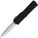 Heretic Knives Auto Colossus OTF Automatic Folding Knives, 3.5in, Stonewash Finish CPM MagnaCut Stainless Blade, Recurve Blade, Black Aluminum Handle, H0422A
