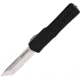 Heretic Knives Auto Colossus OTF Automatic Folding Knives, 3.5in, Satin Finish Partially Serrated CPM MagnaCut Stainless Tanto Blade, Black Aluminum Handle, H0402B