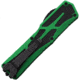 Heretic Knives Auto Colossus OTF Automatic Folding Knives, 3.5in, Black Stonewash/Satin Finish CPM MagnaCut Stainless Tanto Blade, Green Aluminum Handle, H04014ABRKGRN