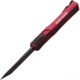 Heretic Knives Auto Colossus OTF Automatic Folding Knives, 3.5in, Black Stonewash Finish CPM MagnaCut Stainless Tanto Blade, Red Aluminum Handle, H0406ARED