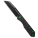 Heretic Knives Heretic Jinn Slip Joint Knife MagnaCut Carbon Fiber w/ Green 3" Black DLC, Black/Green, CPM MagnaCut, adult, BHQ-194834