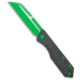 Heretic Knives Heretic Jinn Slip Joint Knife MagnaCut Carbon Fiber w/ Green 3" Toxic Green, Black/Green, CPM MagnaCut, adult, BHQ-197288