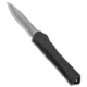 Heretic Knives Heretic Knives Manticore-S Recurve OTF Knife Battleworn DLC 2.63" Stonewash, Black, CPM S35VN, adult, BHQ-98797