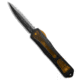 Heretic Knives Heretic Knives Manticore X Double Edge OTF Ultem 3.75" Black DLC Serr, Black/Yellow, CPM MagnaCut, adult, BHQ-189207