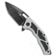 Heretic Knives Medusa Flipper Folding Knife, 3.00in, CPM MagnaCut, Tanto Blade, Aluminum, Gray Handle, Gray/Black, 7.625 inch, BHQ-223719