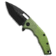 Heretic Knives Heretic Knives Medusa Manual Frame Lock Knife Antique Green Ti 3" DLC, Green, CPM MagnaCut, adult, BHQ-206488