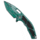 Heretic Knives Heretic Knives Medusa Manual Frame Lock Knife Turquoise Shaded Ti 3" Cerakote, Blue/Green, CPM MagnaCut, adult, BHQ-210989