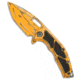 Heretic Knives Heretic Knives Medusa Manual Frame Lock Knife Yellow Shaded Ti 3" Cerakote, Yellow, CPM MagnaCut, adult, BHQ-210991