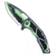 Heretic Knives Heretic Knives Medusa Manual Knife Negative Cel Shade Toxic Green 3" NCSTG, Green/White, CPM MagnaCut, adult, BHQ-227057