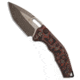 Heretic Knives Heretic Knives Medusa Tanto Auto Knife Blood Red CamoCarbon 3.2" Bronze *DISC*, Black/Red, CPM MagnaCut, adult, BHQ-218812