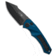Heretic Knives Heretic Knives Pariah Auto Knife Blue Aluminum W/ Grip Inserts 3.8" DLC, Blue, CPM MagnaCut, adult, BHQ-209284