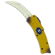 Heretic Knives Heretic Knives ROC D/A OTF Automatic Knife Stabnana Freshly Peeled 3" Yellow, Brown/Yellow, CPM MagnaCut, adult, BHQ-197310