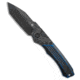 Heretic Knives Heretic Knives Wraith Auto Knife Breakthrough Blue 3.75" Battleworn Black, Black/Blue, Elmax, adult, BHQ-154206