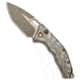 Heretic Knives Heretic Medusa Battleworn Bronze Tanto, Flamed Titanium 3" Bronze, Bronze/Gray, Elmax, adult, BHQ-137968