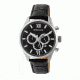 Heritor Automatic Benedict Leather-Band Watch with Day/Date, Black/Black HERHR6802