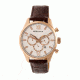Heritor Automatic Benedict Leather-Band Watch with Day/Date, Silver/Brown HERHR6804