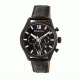 Heritor Automatic Benedict Leather-Band Watch with Day/Date, Black/Black HERHR6805