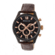 Heritor Automatic Benedict Leather-Band Watch with Day/Date, Black/Dark Brown HERHR6806