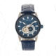 Heritor Automatic Davidson Semi-Skeleton Leather-Band Watch, Blue, One Size, HERHR8004