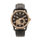 Heritor Automatic Davidson Semi-Skeleton Leather-Band Watch, Rose Gold/Black, One Size, HERHR8006