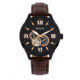 Heritor Automatic Harding Semi-Skeleton Leather-Band Watch, Black, One Size, HERHR9006