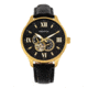 Heritor Automatic Harding Semi-Skeleton Leather-Band Watch, Gold/Black, One Size, HERHR9004
