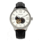 Heritor Automatic Harding Semi-Skeleton Leather-Band Watch, Silver/White, One Size, HERHR9001