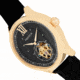 Heritor Automatic Hayward Semi-Skeleton Watch - Mens, Black/Black/Gold, One Size, HERHR9404