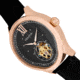 Heritor Automatic Hayward Semi-Skeleton Watch - Mens, Black/Black/Rose Gold, One Size, HERHR9406