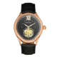 Heritor Automatic Hayward Semi-Skeleton Watch - Mens, Black/Black/Rose Gold, One Size, HERHR9406