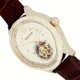 Heritor Automatic Hayward Semi-Skeleton Watch - Mens, Gold/Brown, One Size, HERHR9405