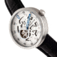 Heritor Automatic Jasper Skeleton Leather-Band Watch, Silver/White, One Size, HERHR8703