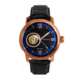 Heritor Automatic Maxim Semi-Skeleton Leather-Band Watch, Rose Gold/Black, One Size, HERHR8604