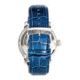Heritor Automatic Maxim Semi-Skeleton Leather-Band Watch, Silver/Blue, One Size, HERHR8603