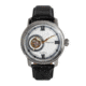 Heritor Automatic Maxim Semi-Skeleton Leather-Band Watch, Silver, One Size, HERHR8601