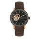 Heritor Automatic Landon Semi-Skeleton Leather-Band Watch, Rose Gold/Brown, HERHR7705