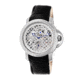 Heritor Automatic McKinley Skeleton Dial Leather Strap Watch, Silver/White, Standard HERHR4001