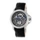 Heritor Automatic McKinley Skeleton Dial Leather Strap Watch, Silver/Black, Standard HERHR4002
