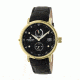 Heritor Leopold Leather-Band Watch w/Date, Gold/Black, Standard HERHR4706