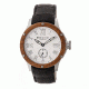 Heritor Montrichard Wood Bezel Leather-Band Watch, Silver, Standard HERHR4501