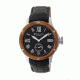 Heritor Montrichard Wood Bezel Leather-Band Watch, Silver/Black, Standard HERHR4502