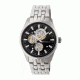 Heritor Stanley Semi-Skeleton Watch, Black/Silver HERHR6502