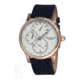 Heritor Thomson Mens Watch, Black Leather Band, Rose Gold Bezel, White Analog Dial, Silver Hand HERHR1103
