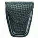 Hero's Pride Handcuff Case, Double, Reg &amp; ASP Chain, AirTek, BW, Hidden Snap, Black 1455WC