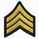 Medium 3'' Gold/Black Sergeant Chevrons w/ Merrowed Border