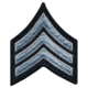 Medium 3'' Gray/Black Sergeant Chevrons w/ Merrowed Border