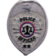 POLICE OFFICER Badge Patch - Silver - 2.5''x3.5''
