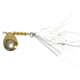 Hildebrandt Snagless Sally Spinner, 4 1/8in, 3/8 oz, 3/0 Hook White Skirt with Gold Blade, 4SSG-W